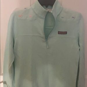 Vineyard vines xxs mint green 1/4 zip sweatshirt